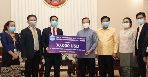 VIET LAO POWER JOINT STOCK COMPANY SUPPORTS LAOS GOVERNMENT, JOINING HAND AGAINST COVID - 19 IN LAO PEOPLE'S DEMOCRATIC REPUBLIC.